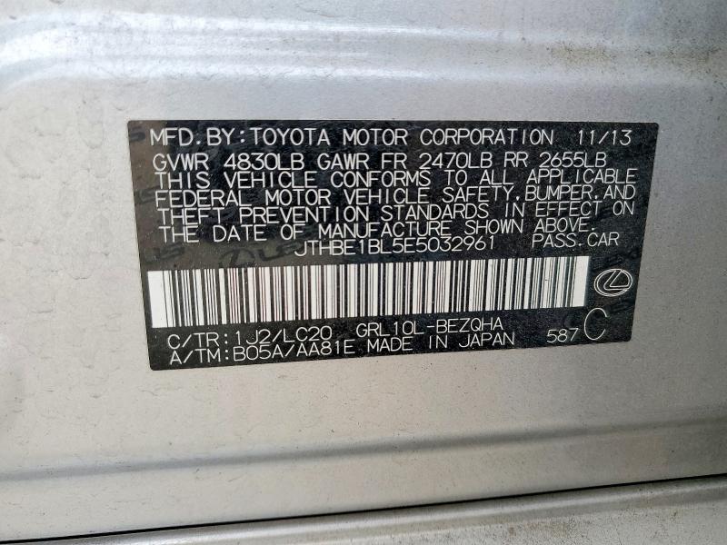 2014 Lexus Gs 350 მანქანა იყიდება აუქციონზე, vin: JTHBE1BL5E5032961, აუქციონის ნომერი: 79088415
