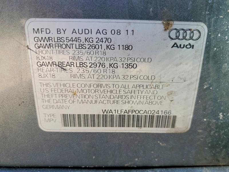 Продажа на аукционе авто 2012 Audi Q5, vin: WA1LFAFP0CA024166, номер лота: 79097095
