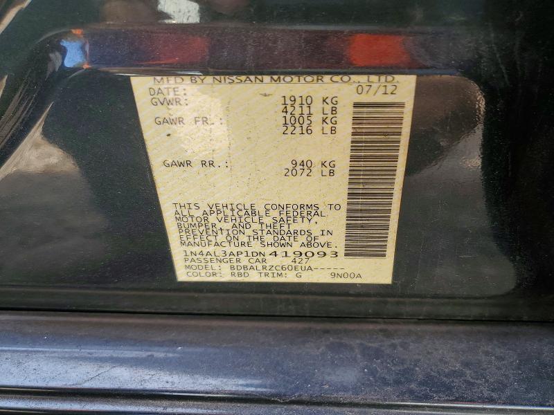 75979885 :رقم المزاد ، 1N4AL3AP1DN419093 vin ، 2013 Nissan Altima مزاد بيع