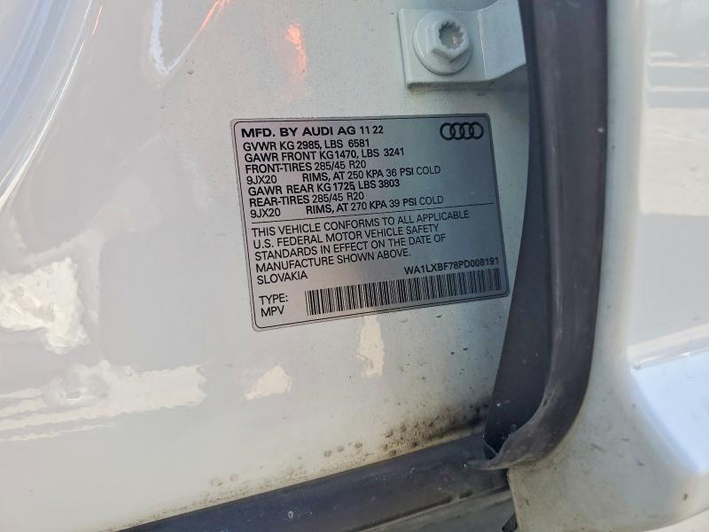 78554095 :رقم المزاد ، WA1LXBF78PD008191 vin ، 2023 Audi Q7 مزاد بيع