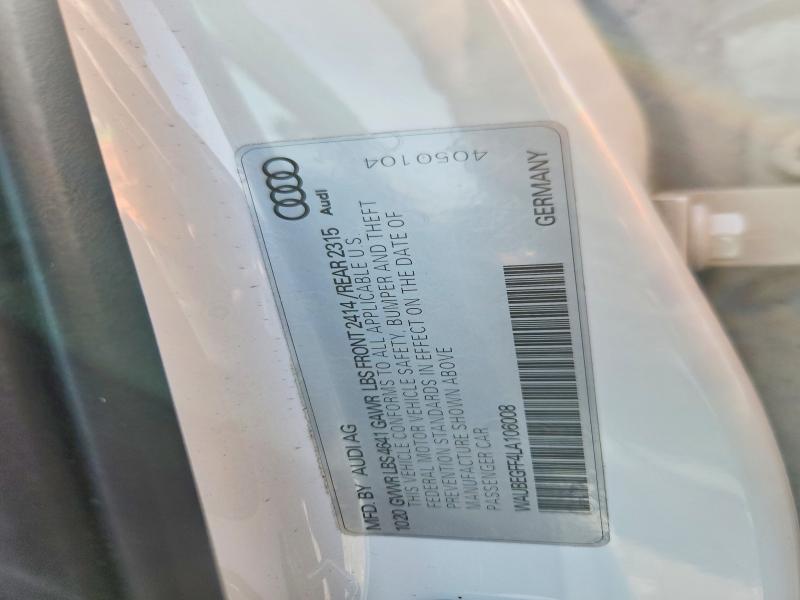 Aukcja sprzedaży 2020 Audi A3, vin: WAUBEGFF4LA106008, numer aukcji: 78658125