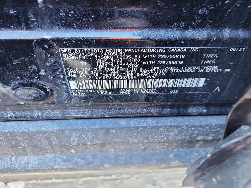 Aukcja sprzedaży 2021 Toyota Rav4, vin: 2T3J1RFV1MW207684, numer aukcji: 78119895