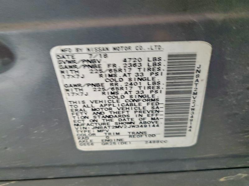 Продажа на аукционе авто 2018 Nissan Rogue, vin: JN8AT2MV2JW349144, номер лота: 76202465