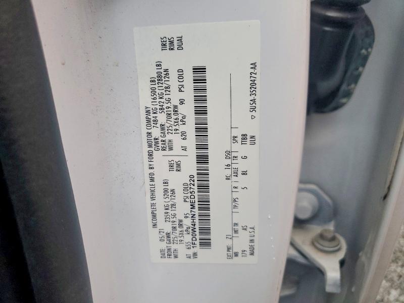 Aukcja sprzedaży 2021 Ford F450, vin: 1FD0W4HN7MED57220, numer aukcji: 77695905