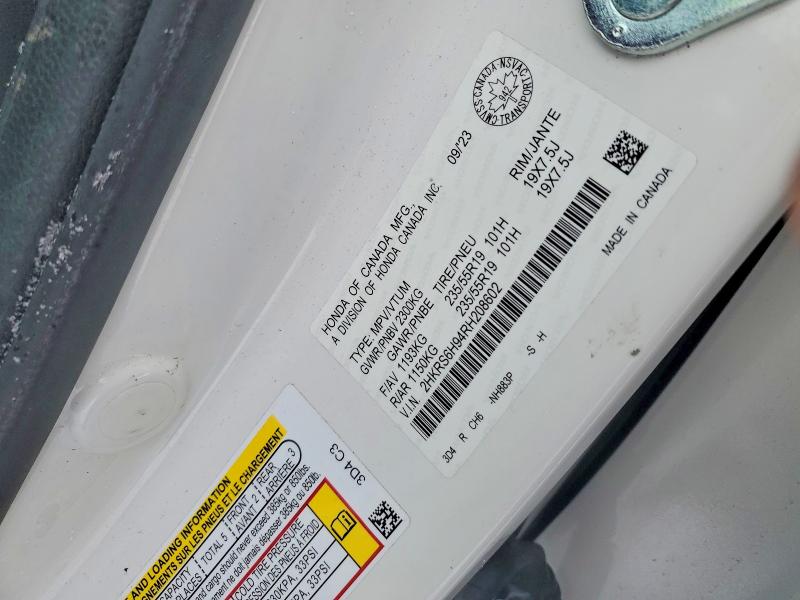 73971805 :رقم المزاد ، 2HKRS6H94RH208602 vin ، 2024 Honda Cr-v Sport مزاد بيع
