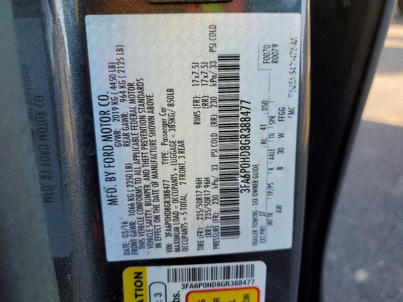 Продаж на аукціоні авто 2017 Ford Fusion, vin: 3FA6P0HD8GR388477, номер лоту: 76063965