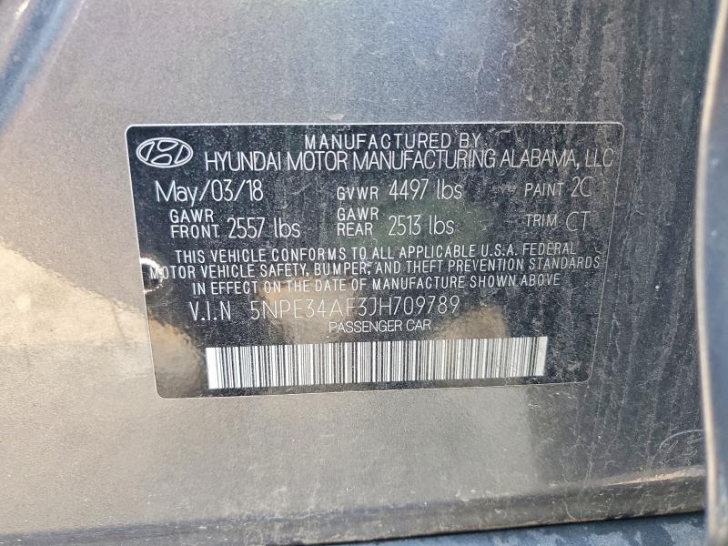 Aukcja sprzedaży 2018 Hyundai Sonata, vin: 5NPE34AF3JH709789, numer aukcji: 78290055