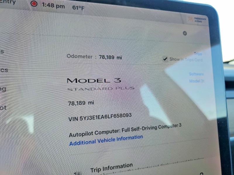 Продажа на аукционе авто 2020 Tesla Model 3, vin: 5YJ3E1EA6LF658093, номер лота: 77373295