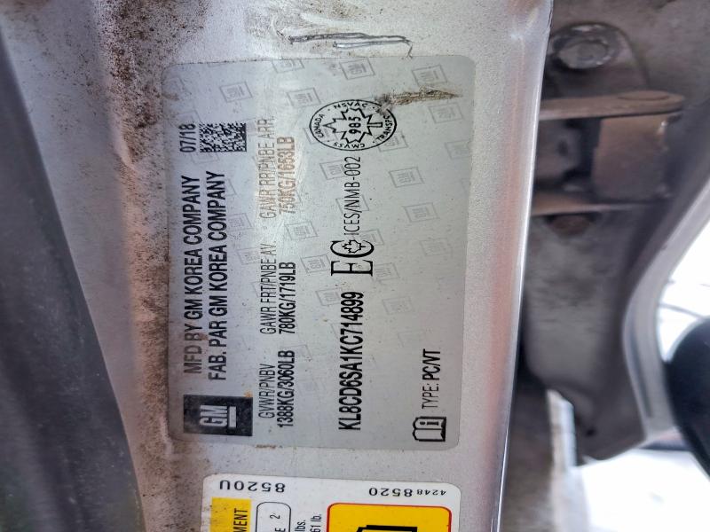 76405515 :رقم المزاد ، KL8CD6SA1KC714899 vin ، 2019 Chevrolet Spark 1lt مزاد بيع