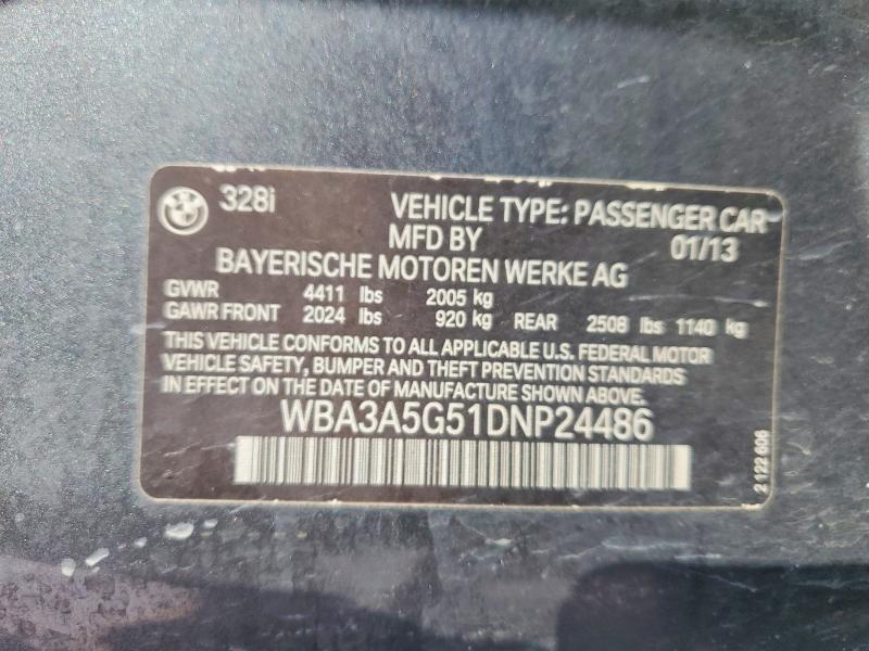 Продажа на аукционе авто 2013 Bmw 328, vin: WBA3A5G51DNP24486, номер лота: 77862475