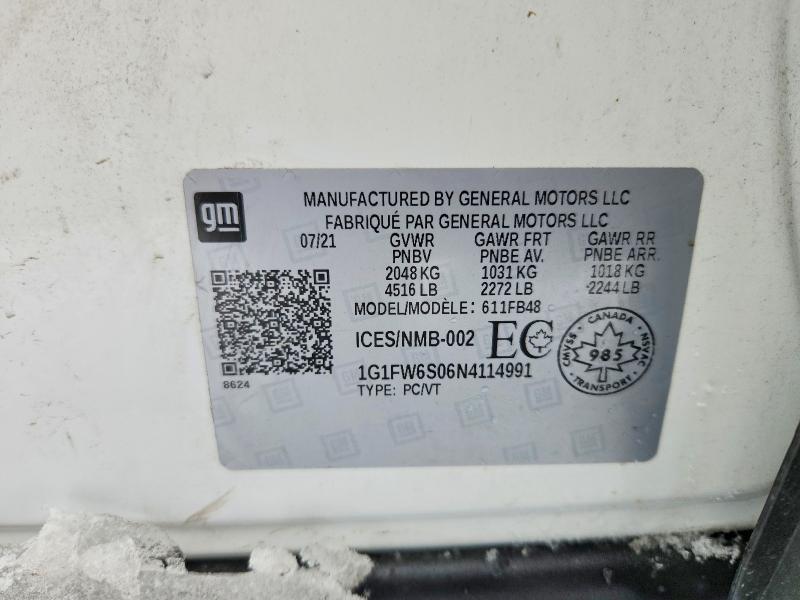 Продаж на аукціоні авто 2022 Chevrolet Bolt Ev, vin: 1G1FW6S06N4114991, номер лоту: 75370855