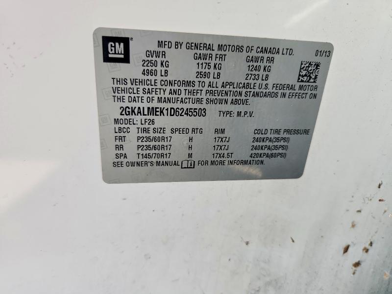 Продажа на аукционе авто 2013 Gmc Terrain, vin: 2GKALMEK1D6245503, номер лота: 77493025