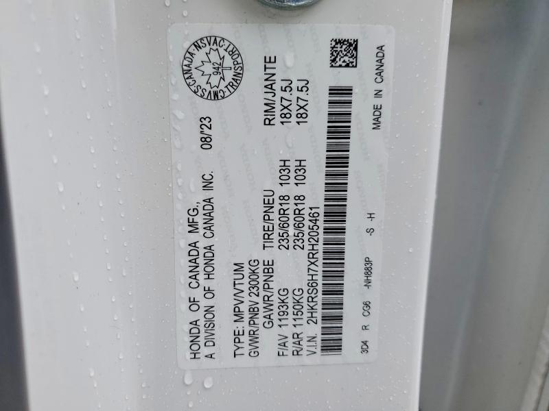 Aukcja sprzedaży 2024 Honda Cr-v Ex-l Hev 4dr Aw, vin: 2HKRS6H7XRH205461, numer aukcji: 77989085