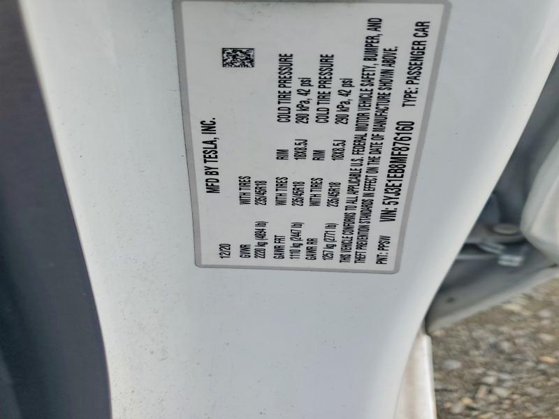 Aukcja sprzedaży 2021 Tesla Model 3, vin: 5YJ3E1EB8MF876160, numer aukcji: 78419345
