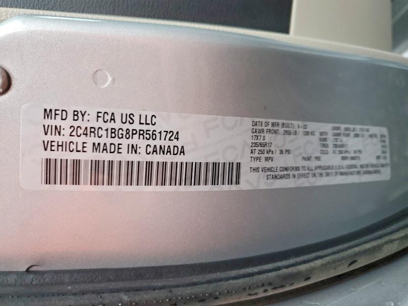 2023 Chrysler Pacifica მანქანა იყიდება აუქციონზე, vin: 2C4RC1BG8PR561724, აუქციონის ნომერი: 76674205
