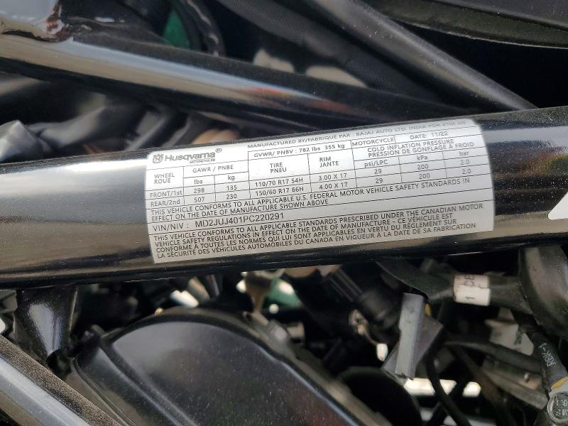 Продаж на аукціоні авто 2023 Husqvarna Vitpilen 401/svartpilen 401, vin: MD2JUJ401PC220291, номер лоту: 78093975