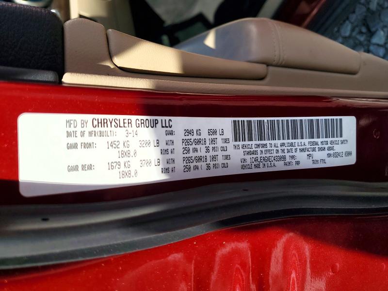 Продаж на аукціоні авто 2014 Jeep Grand Cherokee, vin: 1C4RJEAGXEC433098, номер лоту: 79192335