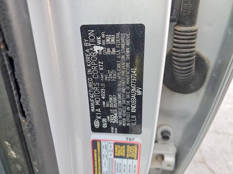 76839695 :رقم المزاد ، KNDJ33AU3M7737141 vin ، 2021 Kia Soul مزاد بيع