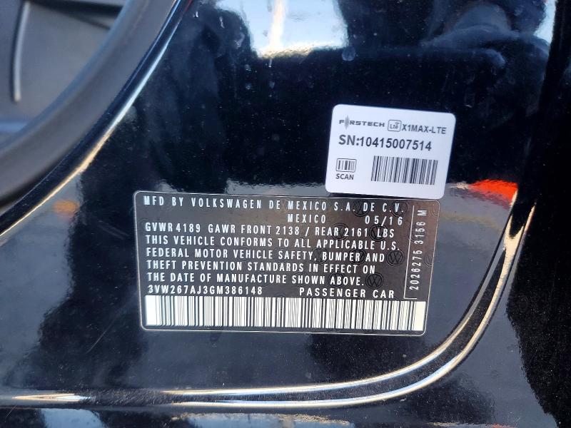 Aukcja sprzedaży 2016 Volkswagen Jetta, vin: 3VW267AJ3GM386148, numer aukcji: 76408415