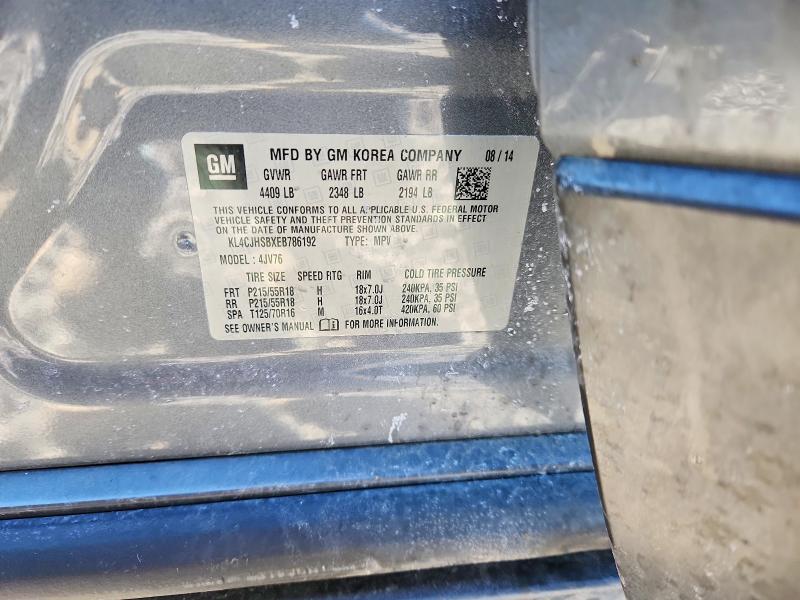 2014 Buick Encore მანქანა იყიდება აუქციონზე, vin: KL4CJHSBXEB786192, აუქციონის ნომერი: 78301975