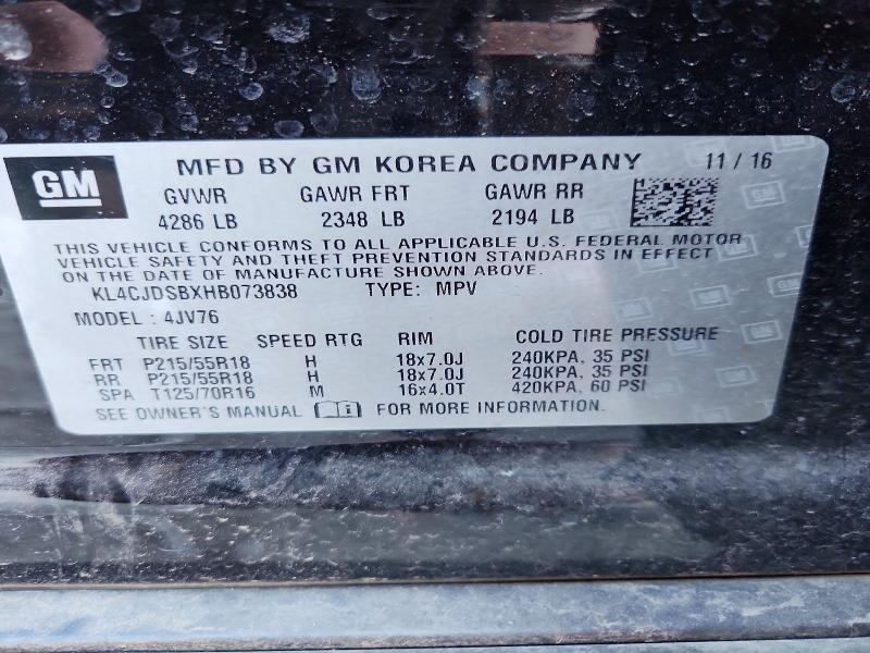 Продажа на аукционе авто 2017 Buick Encore, vin: KL4CJDSBXHB073838, номер лота: 77496165