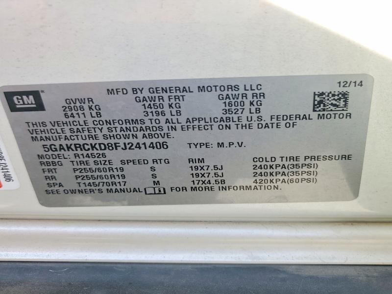Продаж на аукціоні авто 2015 Buick Enclave, vin: 5GAKRCKD8FJ241406, номер лоту: 79240135