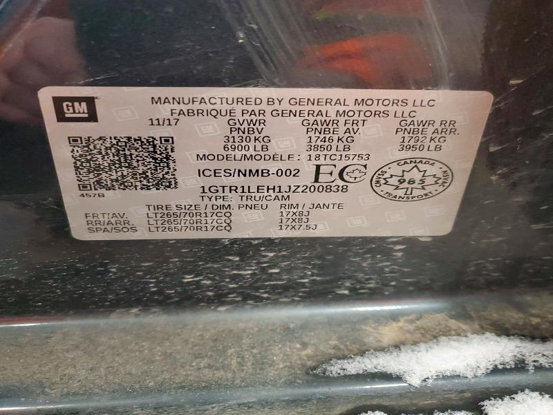 Продажа на аукционе авто 2018 Gmc Sierra C15, vin: 1GTR1LEH1JZ200838, номер лота: 77616695