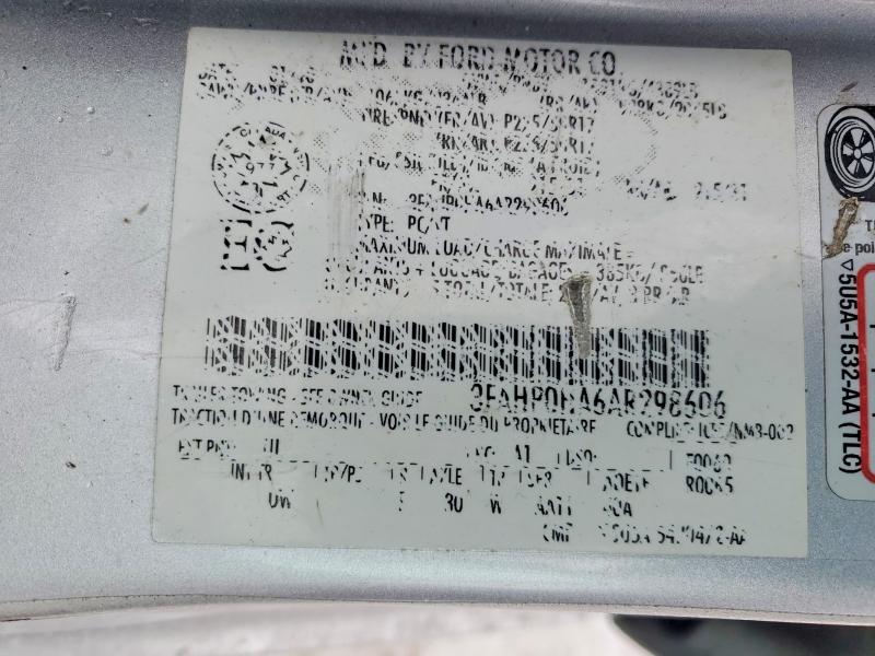 Aukcja sprzedaży 2010 Ford Fusion, vin: 3FAHP0HA6AR298606, numer aukcji: 76329215