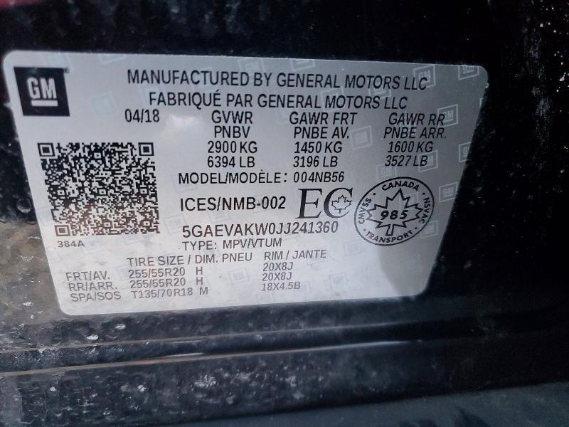 Aukcja sprzedaży 2018 Buick Enclave Es, vin: 5GAEVAKW0JJ241360, numer aukcji: 73242875