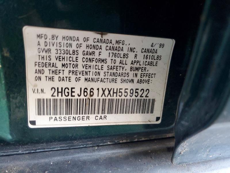 Продаж на аукціоні авто 1999 Honda Civic, vin: 2HGEJ661XXH559522, номер лоту: 77270705