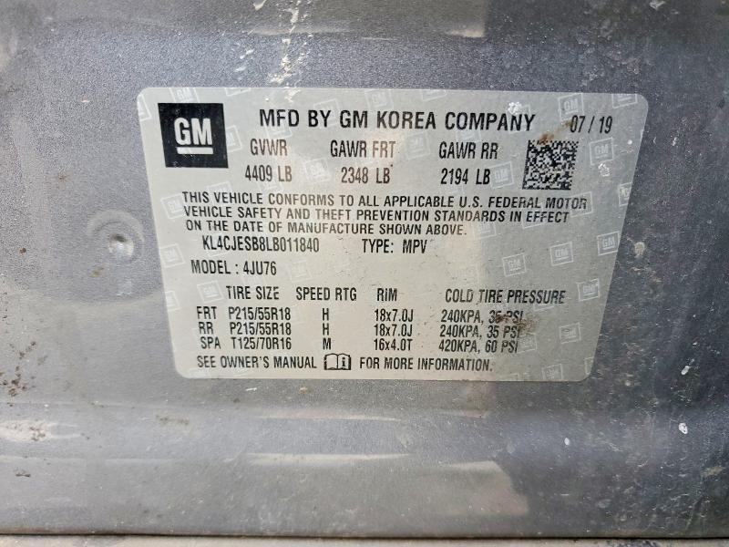 Продаж на аукціоні авто 2020 Buick Encore, vin: KL4CJESB8LB011840, номер лоту: 78401525