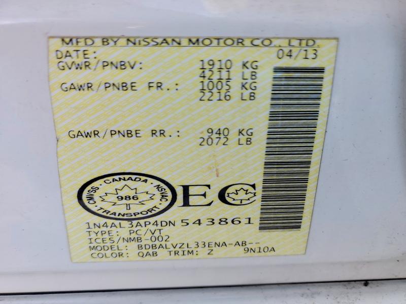 Продажа на аукционе авто 2013 Nissan Altima, vin: 1N4AL3AP4DN543861, номер лота: 75034315