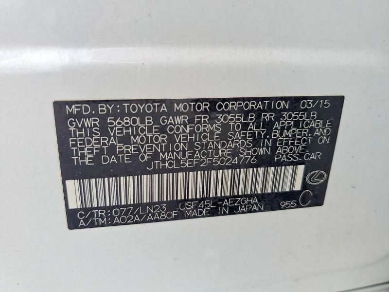 Продажа на аукционе авто 2015 Lexus Ls 460, vin: JTHCL5EF2F5024776, номер лота: 78336965