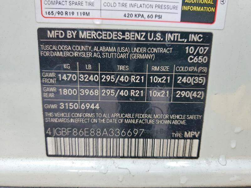 Продажа на аукционе авто 2008 Mercedes-benz Gl, vin: 4JGBF86E88A336697, номер лота: 76569165
