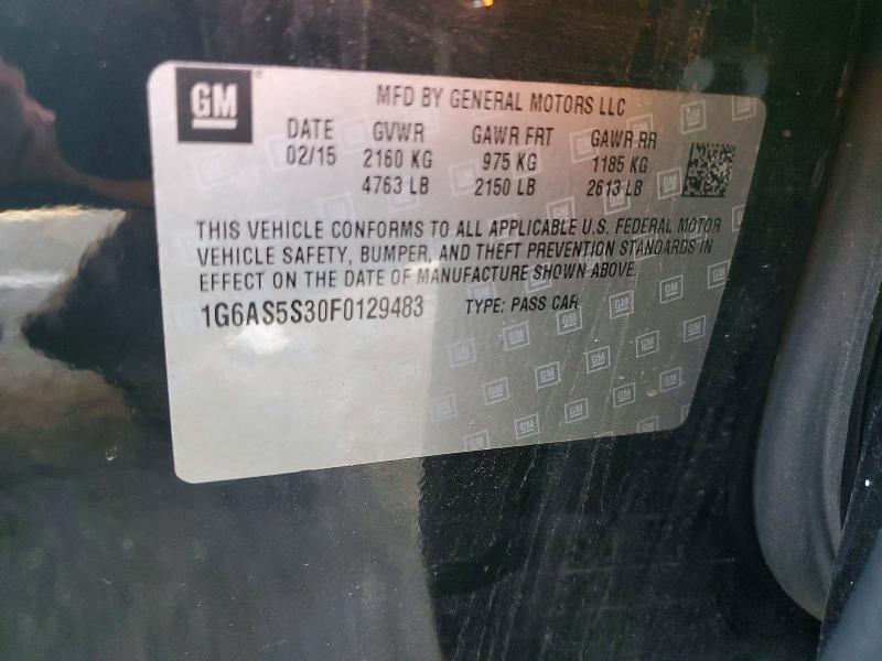 Продаж на аукціоні авто 2015 Cadillac Cts, vin: 1G6AS5S30F0129483, номер лоту: 75326315