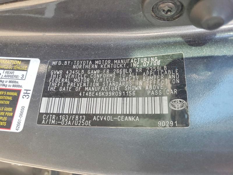 78602555 :رقم المزاد ، 4T4BE46K99R091156 vin ، 2009 Toyota Camry مزاد بيع