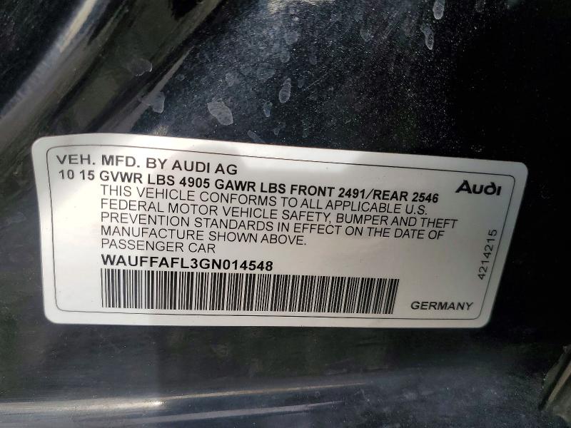 77733515 :رقم المزاد ، WAUFFAFL3GN014548 vin ، 2016 Audi A4 مزاد بيع