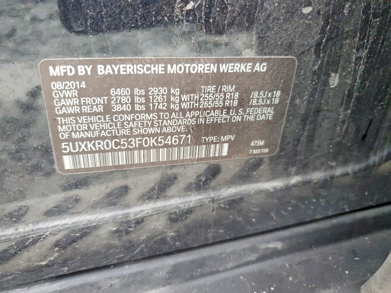 78889705 :رقم المزاد ، 5UXKR0C53F0K54671 vin ، 2015 Bmw X5 مزاد بيع