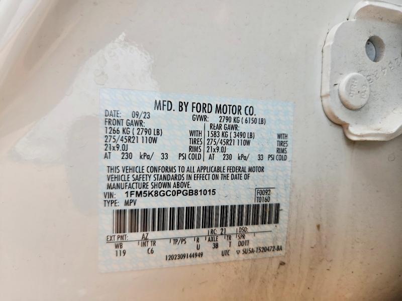 Продаж на аукціоні авто 2023 Ford Explorer, vin: 1FM5K8GC0PGB81015, номер лоту: 76576805
