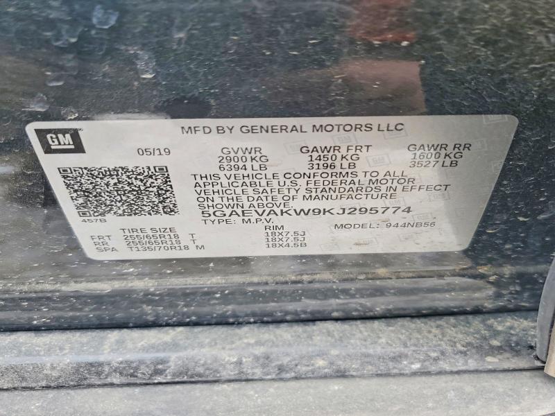78748555 :رقم المزاد ، 5GAEVAKW9KJ295774 vin ، 2019 Buick Enclave مزاد بيع