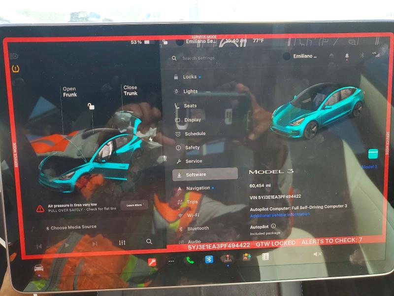 Продаж на аукціоні авто 2023 Tesla Model 3, vin: 5YJ3E1EA3PF494422, номер лоту: 78297765