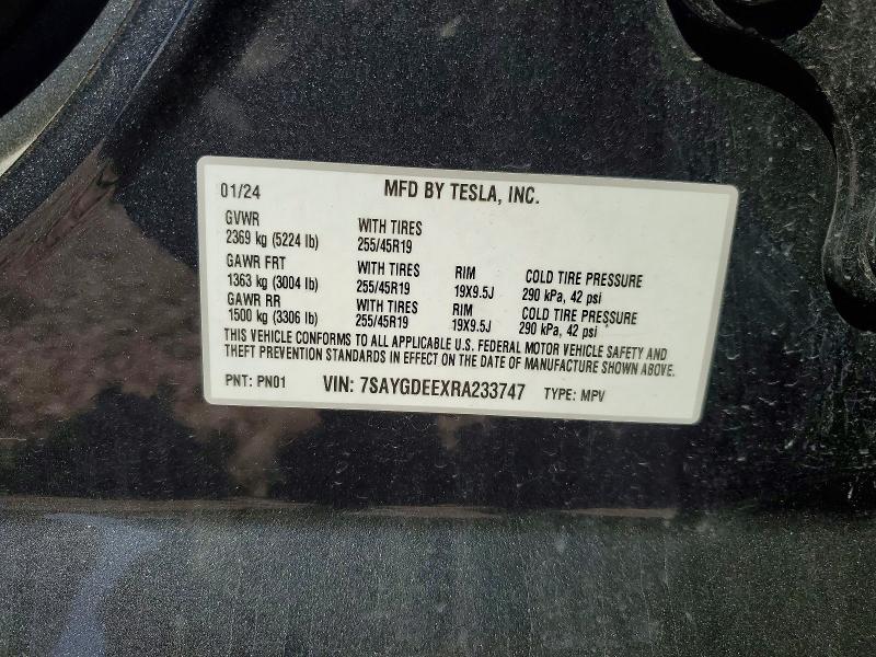 Aukcja sprzedaży 2024 Tesla Model Y, vin: 7SAYGDEEXRA233747, numer aukcji: 79248945