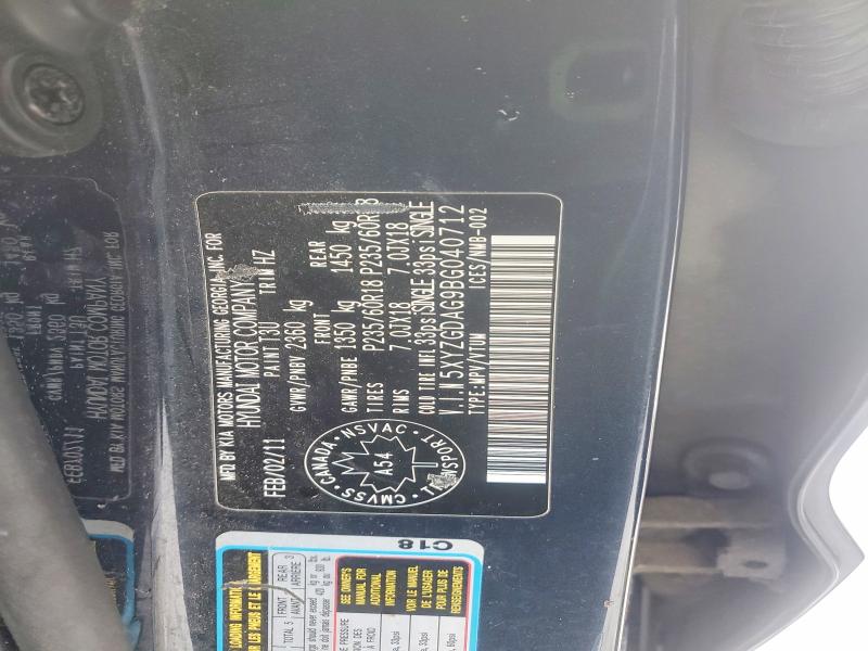 Продажа на аукционе авто 2011 Hyundai Santa Fe, vin: 5XYZGDAG9BG040712, номер лота: 74845825