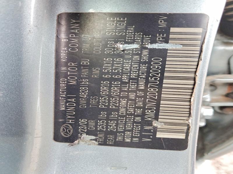 78702815 :رقم المزاد ، KM8JN72D87U520900 vin ، 2007 Hyundai Tucson مزاد بيع