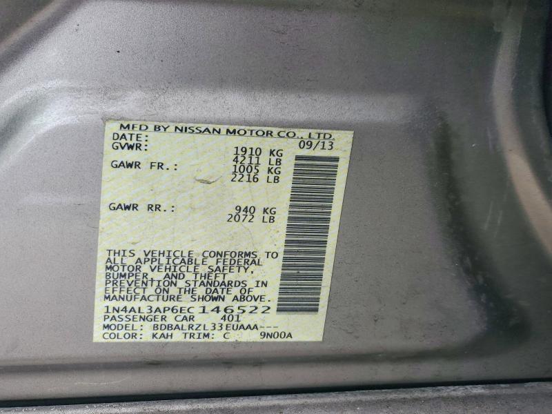 Продаж на аукціоні авто 2014 Nissan Altima 2.5, vin: 1N4AL3AP6EC146522, номер лоту: 75933295