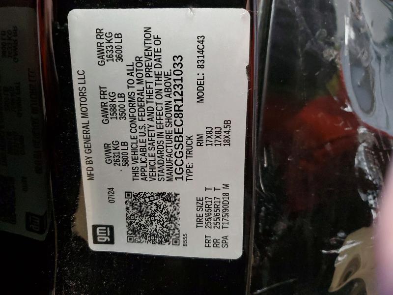 Aukcja sprzedaży 2024 Chevrolet Colorado, vin: 1GCGSBEC8R1231033, numer aukcji: 74344865