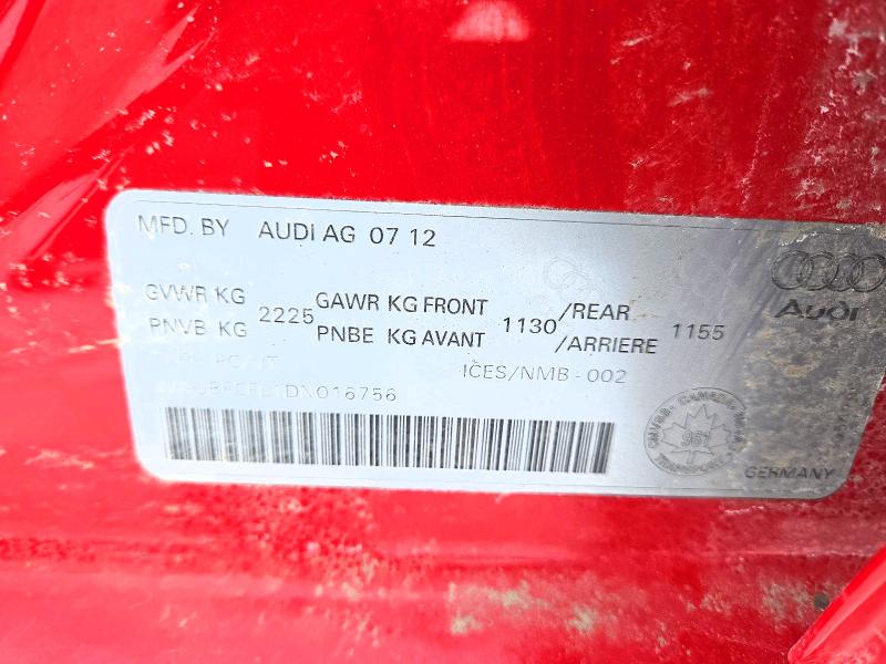 Продаж на аукціоні авто 2013 Audi A4, vin: WAUBFCFL1DN016756, номер лоту: 76927395