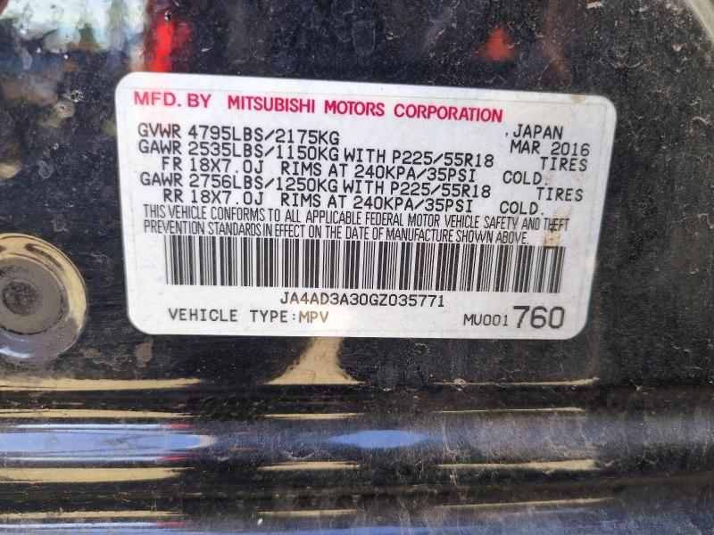 Продаж на аукціоні авто 2016 Mitsubishi Outlander, vin: JA4AD3A30GZ035771, номер лоту: 78266715