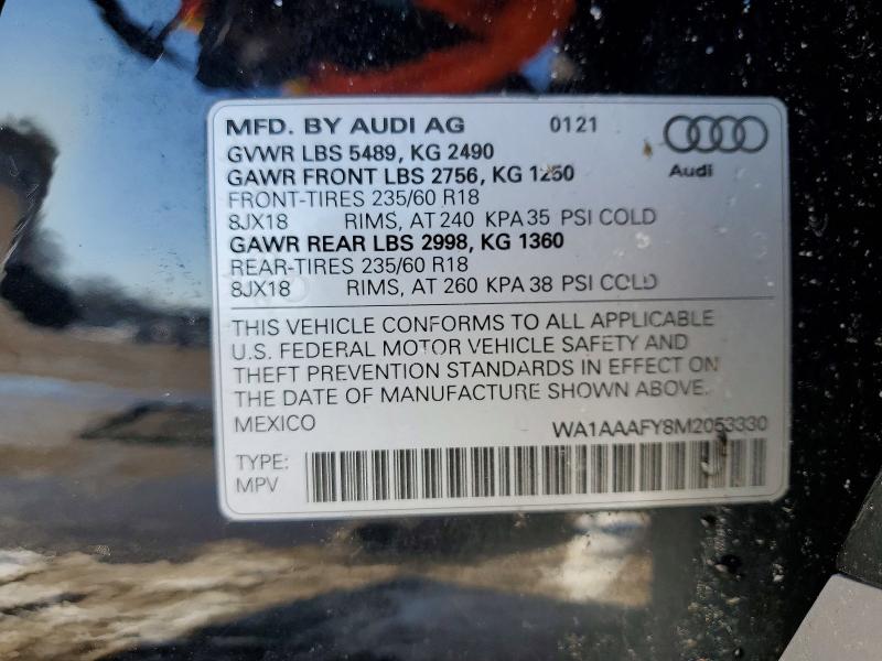 78815485 :رقم المزاد ، WA1AAAFY8M2053330 vin ، 2021 Audi Q5 مزاد بيع