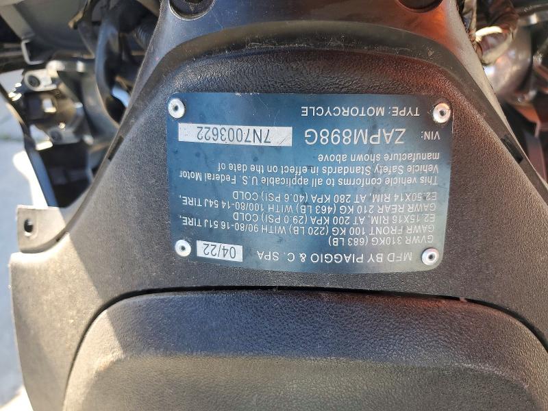 76052755 :رقم المزاد ، ZAPM898G7N7003622 vin ، 2022 Piaggio Liberty 15 مزاد بيع